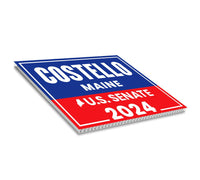 a red, white and blue book with the words costello maine on it