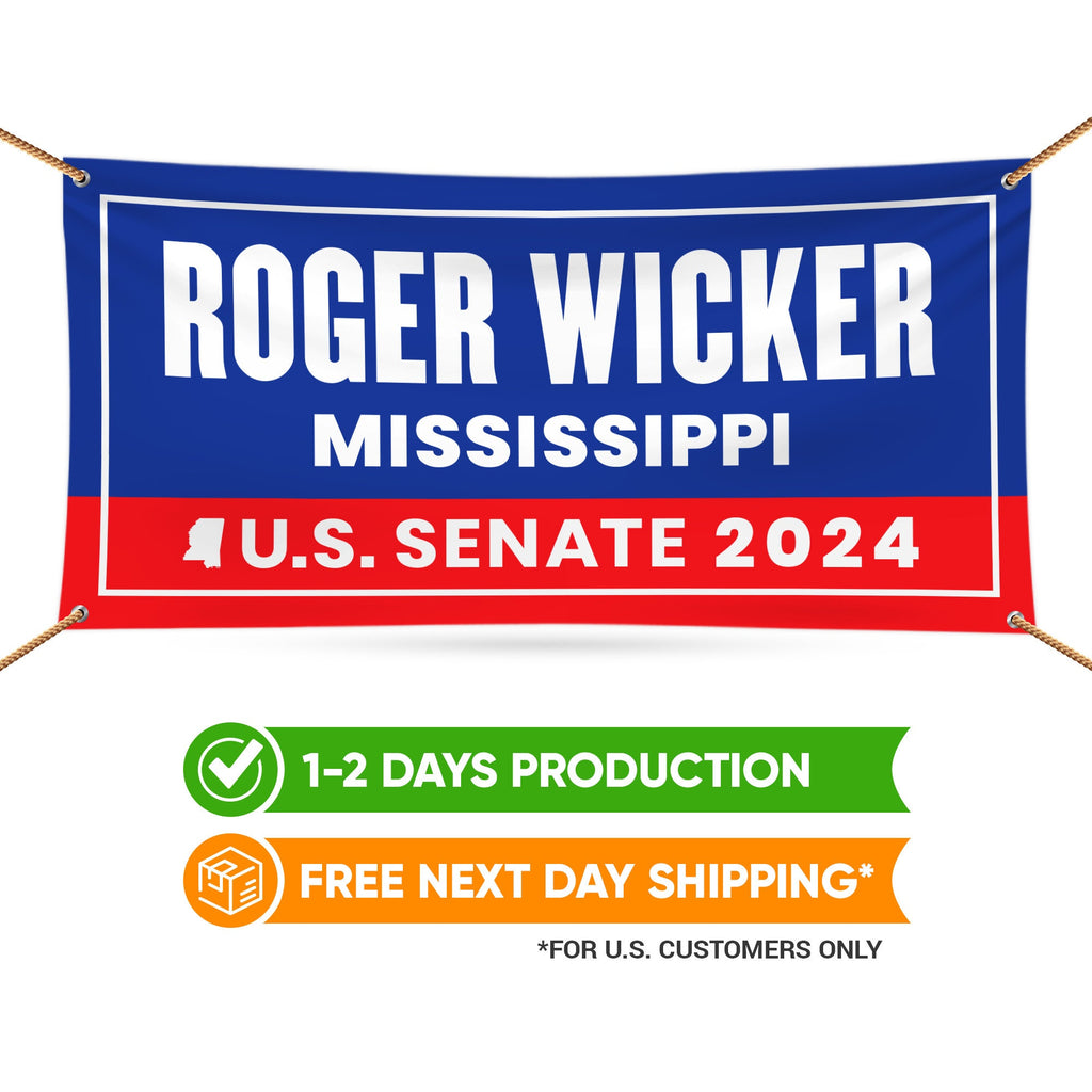 a banner with the name roger wicker mississippi on it