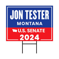a sign that says jon tester montana, u s senate