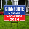 Greg Gianforte For Montana Governor Yard Sign - Coroplast 2024 Governor Elections Race Red White & Blue Yard Sign with Metal H-Stake