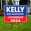 Kelly Ayotte For New Hampshire Governor Yard Sign - Coroplast 2024 Governor Elections Race Red White & Blue Yard Sign with Metal H-Stake