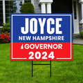 Joyce Craig For New Hampshire Governor Yard Sign - Coroplast 2024 Governor Elections Race Red White & Blue Yard Sign with Metal H-Stake