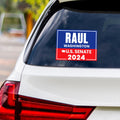 a car with a political sticker on it