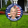 Bethany Hall-Long For Delaware Governor Yard Sign - Coroplast 2024 Governor Elections Race Red White & Blue Yard Sign with Metal H-Stake