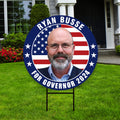 Ryan Busse For Montana Governor Yard Sign - Coroplast 2024 Governor Elections Race Red White & Blue Yard Sign with Metal H-Stake