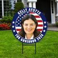 Kelly Ayotte For New Hampshire Governor Yard Sign - Coroplast 2024 Governor Elections Race Red White & Blue Yard Sign with Metal H-Stake