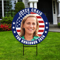 Joyce Craig For New Hampshire Governor Yard Sign - Coroplast 2024 Governor Elections Race Red White & Blue Yard Sign with Metal H-Stake