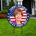 Tammy Baldwin US Senate Yard Sign - Coroplast US Senate Election Wisconsin 2024 Race Red White & Blue Yard Sign with Metal H-Stake