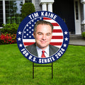 Tim Kaine US Senate Yard Sign - Coroplast US Senate Election Virginia 2024 Race Red White & Blue Yard Sign with Metal H-Stake