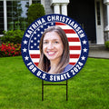 Katrina Christiansen US Senate Yard Sign - Coroplast US Senate Election North Dakota 2024 Race Red White & Blue Yard Sign with Metal H-Stake