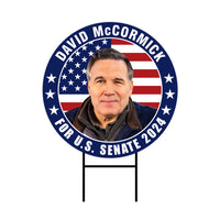 David McCormick US Senate Yard Sign - Coroplast US Senate Election Pennsylvania 2024 Race Red White & Blue Yard Sign with Metal H-Stake