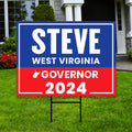Steve Williams For West Virginia Governor Yard Sign - Coroplast 2024 Governor Elections Race Red White & Blue Yard Sign with Metal H-Stake