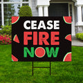 Ceasefire Now Yard Sign - Coroplast Ceasefire Now Lawn Sign, We Believe Peace Sign, Stop the Hate Yard Sign with Metal H-Stake