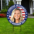 Jennifer McCormick For Indiana Governor Yard Sign - Coroplast 2024 Governor Elections Race Red White & Blue Yard Sign with Metal H-Stake