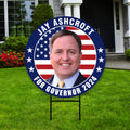 Jay Ashcroft For Missouri Governor Yard Sign - Coroplast 2024 Governor Elections Race Red White & Blue Yard Sign with Metal H-Stake
