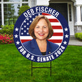 Deb Fischer US Senate Yard Sign - Coroplast US Senate Election Nebraska 2024 Race Red White & Blue Yard Sign with Metal H-Stake