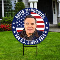 David McCormick US Senate Yard Sign - Coroplast US Senate Election Pennsylvania 2024 Race Red White & Blue Yard Sign with Metal H-Stake