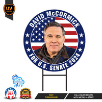 David McCormick US Senate Yard Sign - Coroplast US Senate Election Pennsylvania 2024 Race Red White & Blue Yard Sign with Metal H-Stake