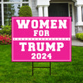 Trump 2024 Yard Sign - Coroplast American Flag Donald Trump For President 2024 Women For Trump 2024 Yard Sign with Metal H-Stake