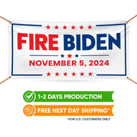 Fire Biden 2024 Banner Sign, 13 Oz Waterproof Anti Biden Banner, Election 2024, Fire Biden Banner With Metal Grommets