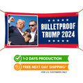 Trump for President 2024 Banner, 13 Oz Still Standing, Trump Shot, Never Surrender, Trump Fight, Election 2024 Banner With Metal Grommets