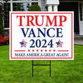 Trump Vance 2024 Yard Sign - Coroplast American Flag Donald Trump For President 2024, Take America Back Yard Sign with Metal H-Stake