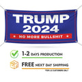 Trump Vance 2024 Banner Sign, 13 Oz Waterproof No More Bullshit, President 2024, Take American Back Vinyl Banner with Metal Grommets
