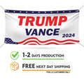 Trump Vance 2024 Banner Sign, 13 Oz Heavy Duty Waterproof Trump For President 2024, Take American Back Vinyl Banner with Metal Grommets