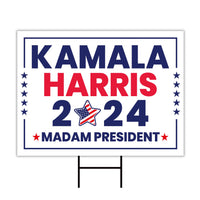 Kamala Harris 2024 Yard Sign - Coroplast Kamala Harris For President 2024 Lawn Sign, 2024 President Election Harris Signs with Metal H-Stake