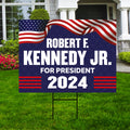 Kennedy 2024 Yard Sign - Coroplast Robert F. Kennedy Jr. For President 2024 Lawn Sign, Election 2024 RFK Jr. Yard Sign with Metal H-Stake