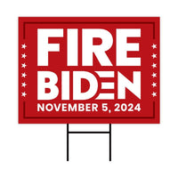 Fire Biden 2024 Yard Sign - Coroplast Anti Biden Sign, Election 2024, Fire Biden Lawn Sign with Metal H-Stake