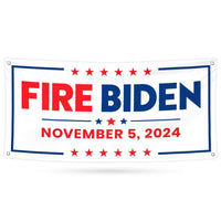 Fire Biden 2024 Banner Sign, 13 Oz Waterproof Anti Biden Banner, Election 2024, Fire Biden Banner With Metal Grommets