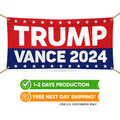 Trump Vance 2024 Banner Sign, 13 Oz Heavy Duty Waterproof Trump For President 2024, Take American Back Vinyl Banner with Metal Grommets