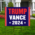 Trump Vance 2024 Yard Sign - Coroplast American Flag Donald Trump For President 2024, Take America Back Yard Sign with Metal H-Stake
