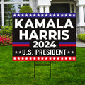 Kamala Harris 2024 Yard Sign - Coroplast Kamala Harris For President 2024 Lawn Sign, 2024 President Election Harris Signs with Metal H-Stake