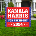 Kamala Harris 2024 Yard Sign - Coroplast Kamala Harris For President 2024 Lawn Sign, 2024 President Election Harris Signs with Metal H-Stake