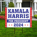 Kamala Harris 2024 Yard Sign - Coroplast Kamala Harris For President 2024 Lawn Sign, 2024 President Election Harris Signs with Metal H-Stake