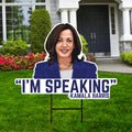 Kamala Harris 2024 Yard Sign - Coroplast Harris For President 2024 Lawn Sign, Election 2024, I'm Speaking, Harris Signs with Metal H-Stake