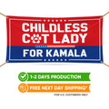 Kamala Harris 2024 Banner Sign, 13 Oz Harris For President 2024, Childless Cat Ladies Election 2024, Harris Vinyl Banner with Metal Grommets