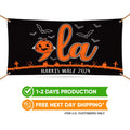 Comma La, Halloween Banner Sign, 13 Oz Harris For President 2024, President Election 2024, Harris Walz Vinyl Banner with Metal Grommets