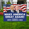 Trump Kennedy 2024 Yard Sign - Coroplast Unite America 2024, Trump For President 2024, Trump Vance Kennedy Yard Sign with Metal H-Stake