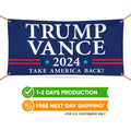 Trump Vance 2024 Banner Sign, 13 Oz Heavy Duty Waterproof Trump For President 2024, Take American Back Vinyl Banner with Metal Grommets