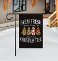 Farm Fresh Christmas Garden Flag - 12x18 Inch Double Sided, Christmas Tree Cake Flag, Holiday Winter Xmas Tree, Merry Christmas Welcome Flag
