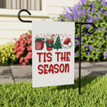 Tis The Season Garden Flag - 12x18 Inch Double Sided, Christmas Flag, Holiday Flag, Winter Flag, Xmas Tree, Merry Christmas Welcome Flag