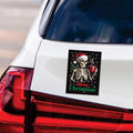 Coffee Lover Christmas Car Magnet, Christmas Vehicle Magnet, Holiday Magnet, Winter, Xmas Santa Skeleton, Merry Christmas Magnet, 6