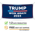 Trump 45-47 Make America Great Again Banner Sign, Trump Won Again, Trump US Flag Sign, Trump 2024 Maga Vinyl Banner with Metal Grommets