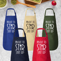 About To Stir Shit Up Apron, Adjustable Neck, Full-Length Funny Baking Apron with Pockets, Kitchen Chef Cooking Apron, Apron Gift For Her