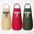 My Meat is 100% Going In Your Mouth Apron, Adjustable Neck, Full-Length Funny Grill Apron with Pockets, BBQ Apron, Apron for Men, Dad Apron