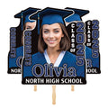 Custom Face Fans With Wooden Handle, Graduation Head, Grad Face Fans, Class of 2025 Head Fans, Graduation Faces on a Stick