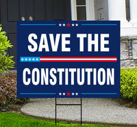 SAVE THE CONSTITUTION Yard Sign - Resist Hate Lawn Sign, Anti-Trump Sign, Statue of Liberty, Resist Fascism Yard Sign with Metal H-Stake